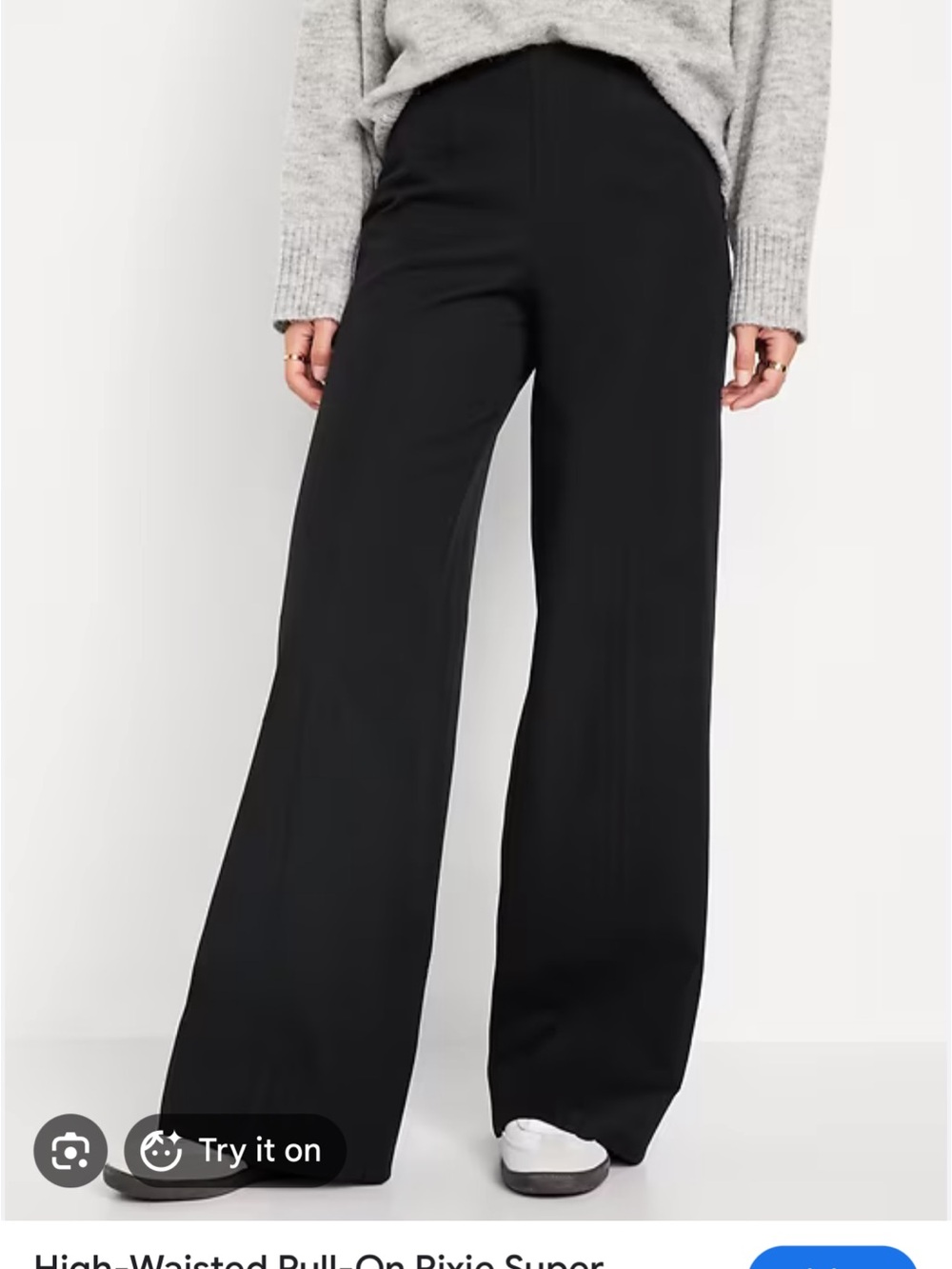 Old Navy Black High-Rise Wide Leg Pull-On Pants